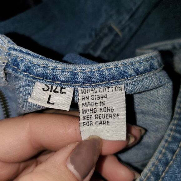 Sunshine Apparel Embroidered Denim Zip-up Maxi Dress Size Large - Picture 5 of 11